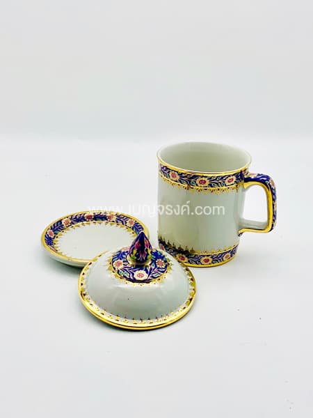 แก้วมัค ขอบสีน้ำเงิน